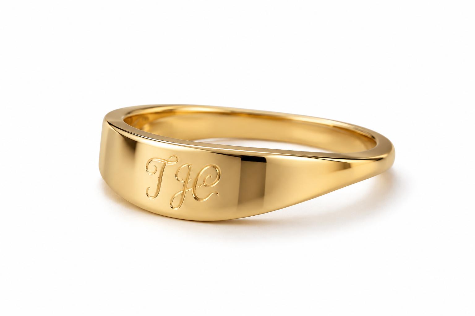 The Signature Monogram Ring in yellow gold