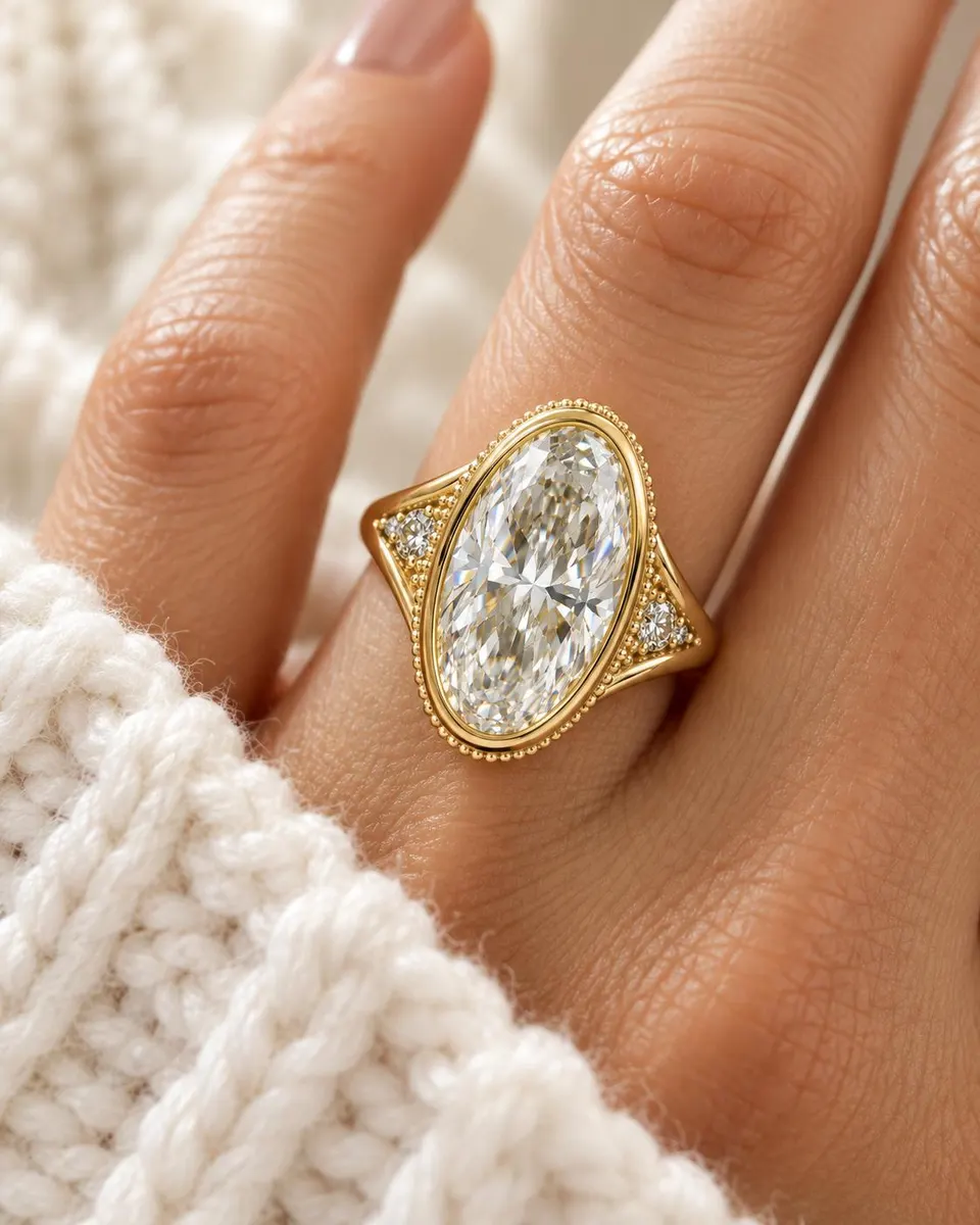 Vintage Moval ring worn on the hand