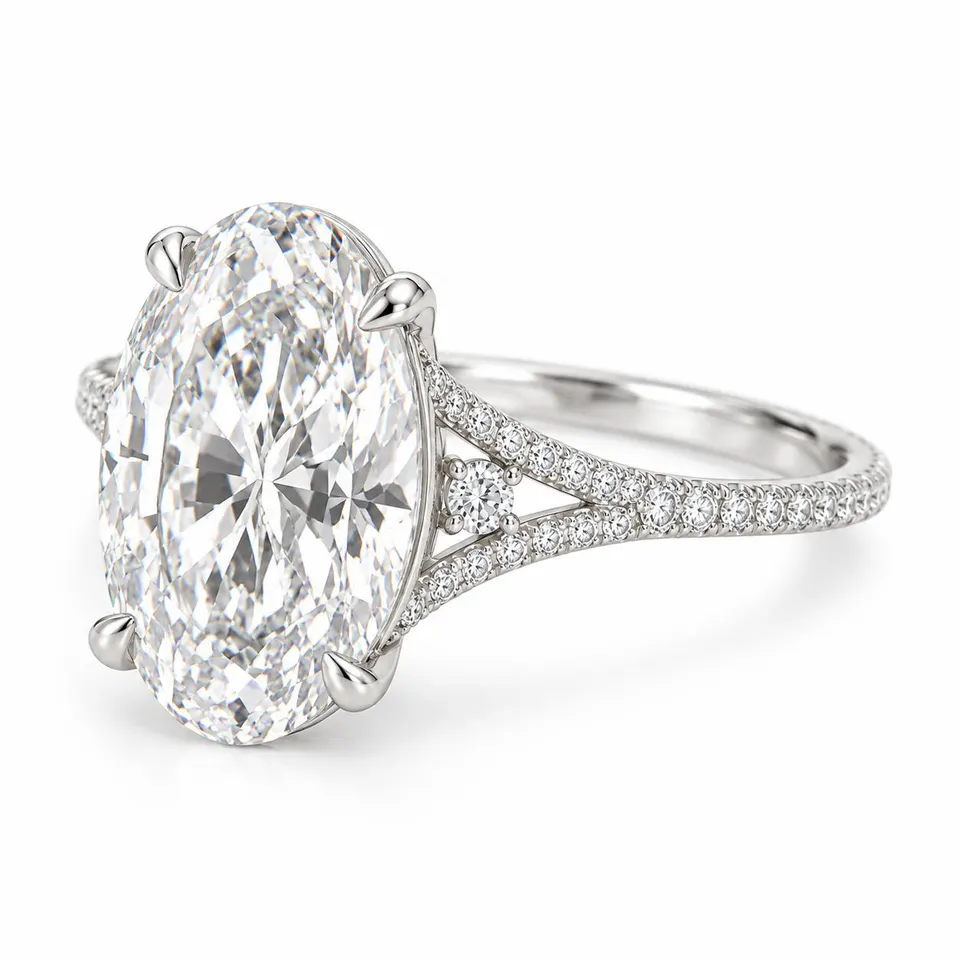 Original alternate angle of the oval split-shank ring