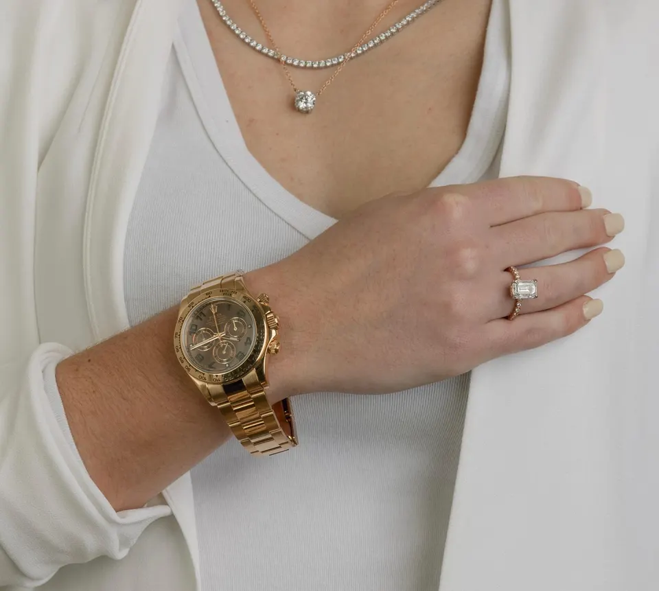 Classic tennis necklace layered